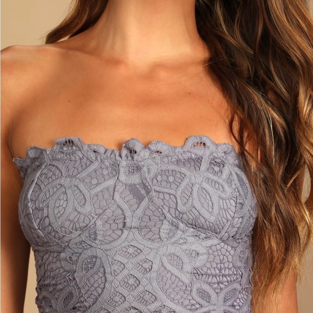 Full Tilt Lace Tube Top - Lavender